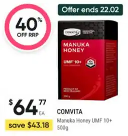 Super Pharmacy Comvita manuka honey umf 10+ offer