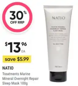 Super Pharmacy Natio treatments marine mineral overnight repair sleep mask offer