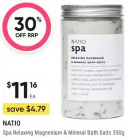 Super Pharmacy Natio spa relaxing magnesium & mineral bath salts offer