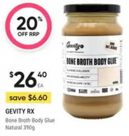 Super Pharmacy Gevity rx bone broth body glue natural offer