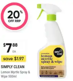 Super Pharmacy Simply clean lemon myrtle spray & wipe offer