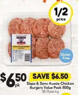 Drakes Slape & Sons Aussie Chicken Burgers Value Pack offer