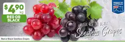Foodland Red or Black Seedless Grapes offer