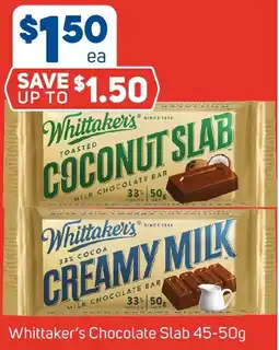 Foodland Whittaker's Chocolate Slab offer