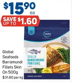 Foodland Global Seafoods Barramundi Fillets Skin On offer