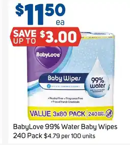 Foodland Babylove water baby wipes offer