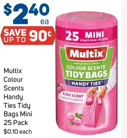 Foodland Multix colour scents handy ties tidy bags mini offer