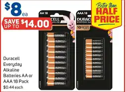 Foodland Duracell everyday alkaline batteries aa or aaa offer