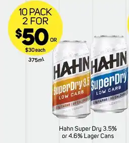 Foodland Hahn super dry 3.5% or 4.6% larger offer