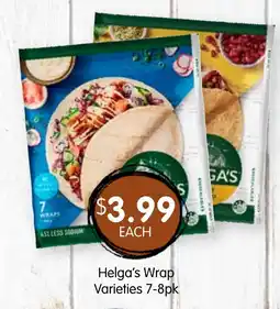 Spudshed Helga's wrap varieties offer