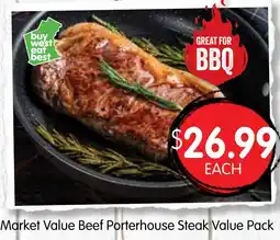 Spudshed Market value beef porterhouse steak offer