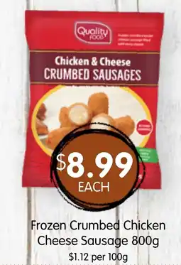 Spudshed Frozen crumbed chicken cheese sausage offer