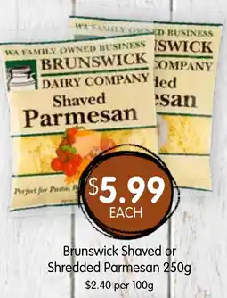 Spudshed Brunswick shaved or shredded parmesan offer