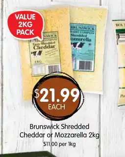 Spudshed Brunswick shredded cheddar or mozzarella offer