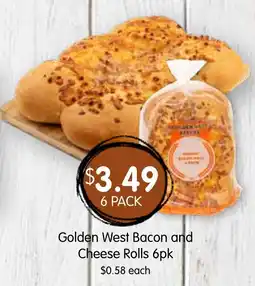 Spudshed Golden west bacon and cheese rolls offer