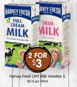Spudshed Harvey fresh uht milk offer