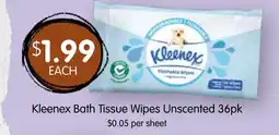 Spudshed Kleenex bath tissue wipes unscented offer