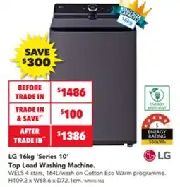 Harvey Norman Lg series 10 top load washing machine offer