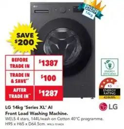 Harvey Norman Lg series xl ai front load washing machine offer