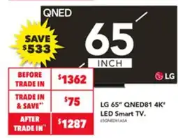 Harvey Norman Lg qned81 4k' led smart tv offer
