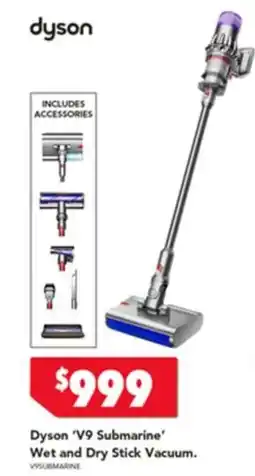 Harvey Norman Dyson v9 submarine wet and dry stick vacuum offer