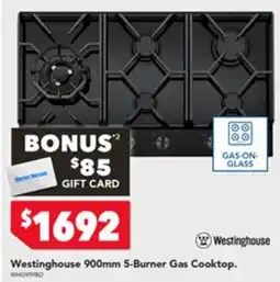 Harvey Norman Westinghouse 5-burner gas cooktop offer