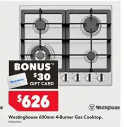 Harvey Norman Westinghouse 4-burner gas cooktop offer