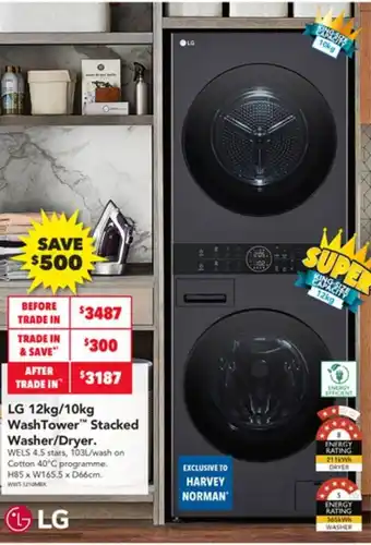 Lg washtower stacked washer/dryer