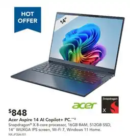 Harvey Norman Acer aspire 14 al copilot+ pc offer