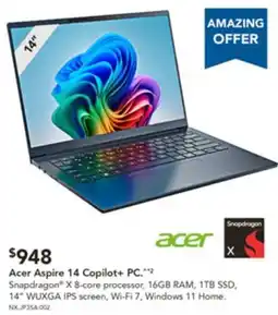 Harvey Norman Acer aspire 14 copilot+pc offer
