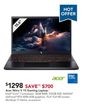 Harvey Norman Acer Nitro V 15 Gaming Laptop offer