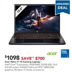 Harvey Norman Acer Nitro V 15 Gaming Laptop offer
