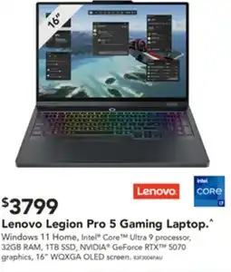 Harvey Norman Lenovo Legion Pro 5 Gaming Laptop offer