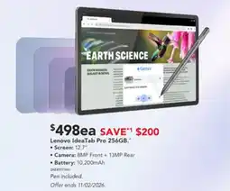 Harvey Norman Lenovo ideatab pro 256gb. offer