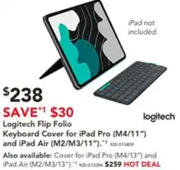 Harvey Norman Logitech Flip Folio Keyboard Cover for iPad Pro (M4/11") and iPad Air (M2/M3/11") offer