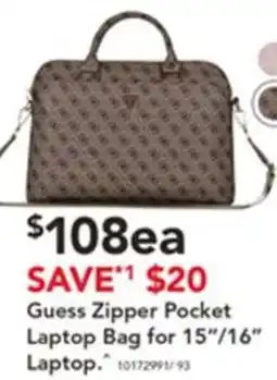 Harvey Norman Guess Zipper Pocket Laptop Bag for 15"/16" Laptop offer