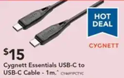 Harvey Norman Cygnett essentials usb-c to usb-c cable offer