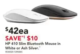 Harvey Norman Hp 410 slim bluetooth mouse in white or ash silver offer