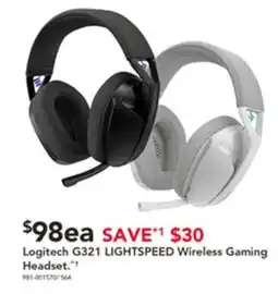 Harvey Norman Logitech g321 lightspeed wireless gaming headset offer