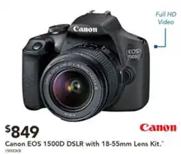 Harvey Norman Canon eos 1500d dslr with 18-55mm lens kit. offer