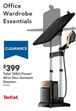 Harvey Norman Tefal 'ixeo power' all-in-one garment steamer offer