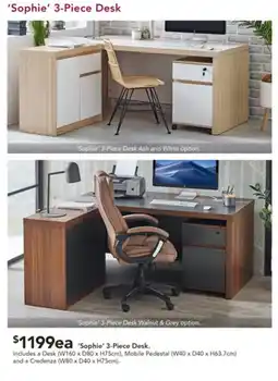 Harvey Norman 'Sophie' 3-Piece Desk offer