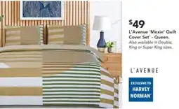 Harvey Norman L'Avenue 'Moxie' Quilt Cover Set - Queen offer