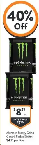 Foodworks Monster Energy Drink Cans offer
