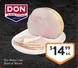 Foodworks Don melosi ham sliced or shaved offer
