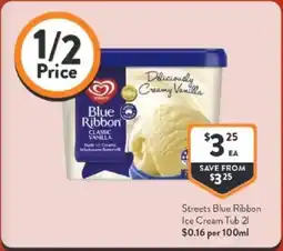 Foodworks Streets Blue Ribbon Ice Cream Tub offer