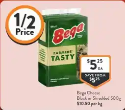 Foodworks Bega Cheese Block or Shredded offer