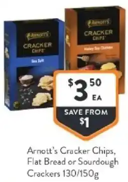 Foodworks Arnott's Cracker Chips, Flat Bread or Sourdough Crackers offer