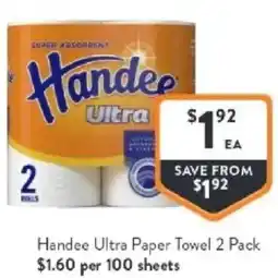 Foodworks Handee Ultra Paper Towel offer