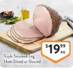 Foodworks Triple smoked leg ham sliced or shaved offer